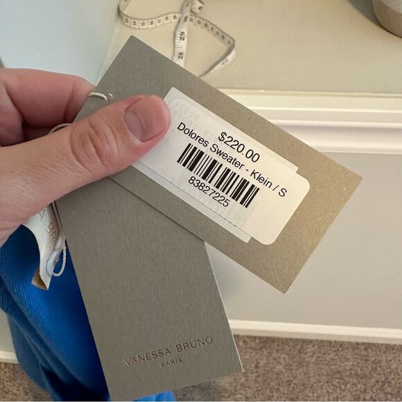 NWT Vanessa Bruno Blue Merino Wool Crewneck Sweater Small - Picture 14 of 15